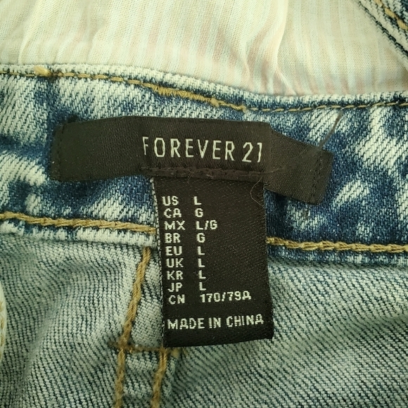 Forever 21 Acid Washed Distressed Cutoff Festival Overall Shorts - Picture 8 of 9